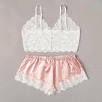 Women Luxury Bra Set Ladies Lingerie Set 2 Pieces Lace Bra And Panty Sets Strappy Lace Lingerie Set Lace Comfortable Polyester Sleepwear Underwear Tops Sets Lightweight Comfortable Design