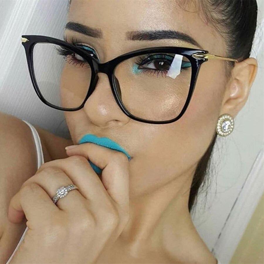 Women Luxury Cat Eye Sunglasses For Women Glasses Oversized Frame Transparent Lens Eyeglasses Computer Optical For  Prescription Glasses For Women Stevvex