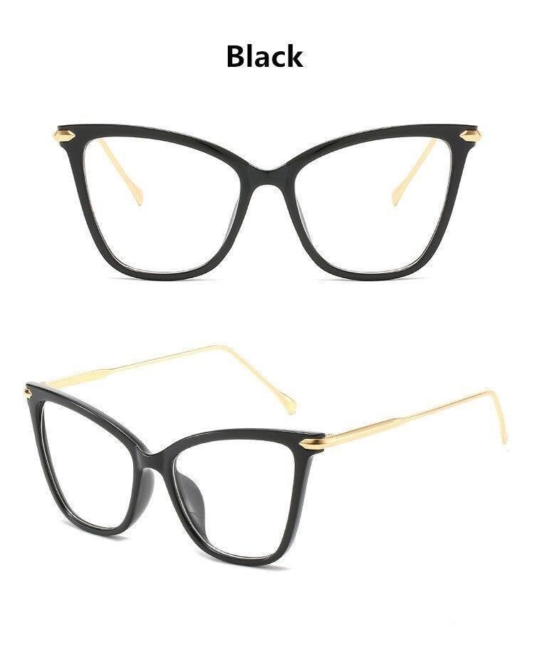 Women Luxury Cat Eye Sunglasses For Women Glasses Oversized Frame Transparent Lens Eyeglasses Computer Optical For  Prescription Glasses For Women Stevvex