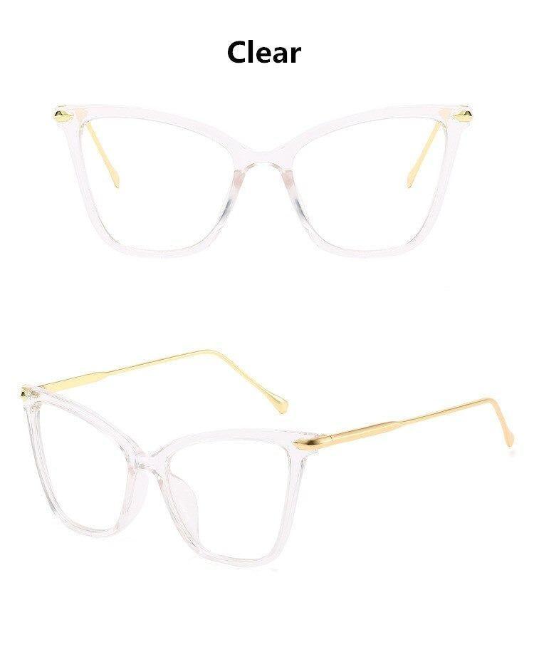 Women Luxury Cat Eye Sunglasses For Women Glasses Oversized Frame Transparent Lens Eyeglasses Computer Optical For  Prescription Glasses For Women Stevvex