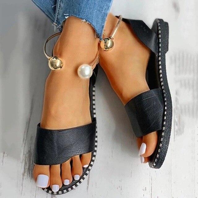 Women Luxury Party Sandals Fashion Summer Casual Black Business Sandals Buckle Straps Beach Shoes Retro Fashion Summer Women Shoes Print Casual Sandals Stevvex