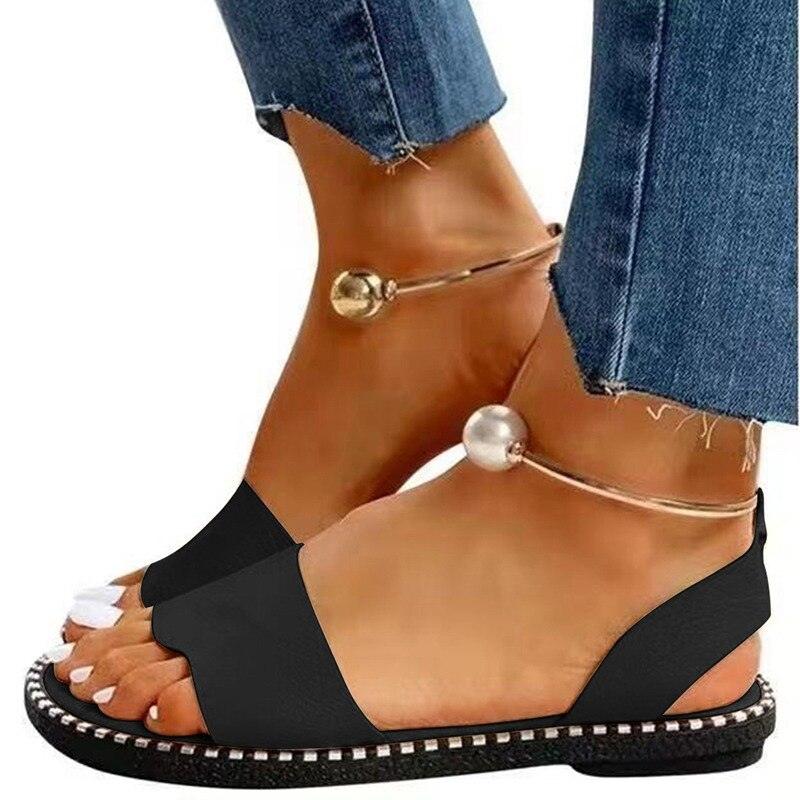 Women Luxury Party Sandals Fashion Summer Casual Black Business Sandals Buckle Straps Beach Shoes Retro Fashion Summer Women Shoes Print Casual Sandals Stevvex