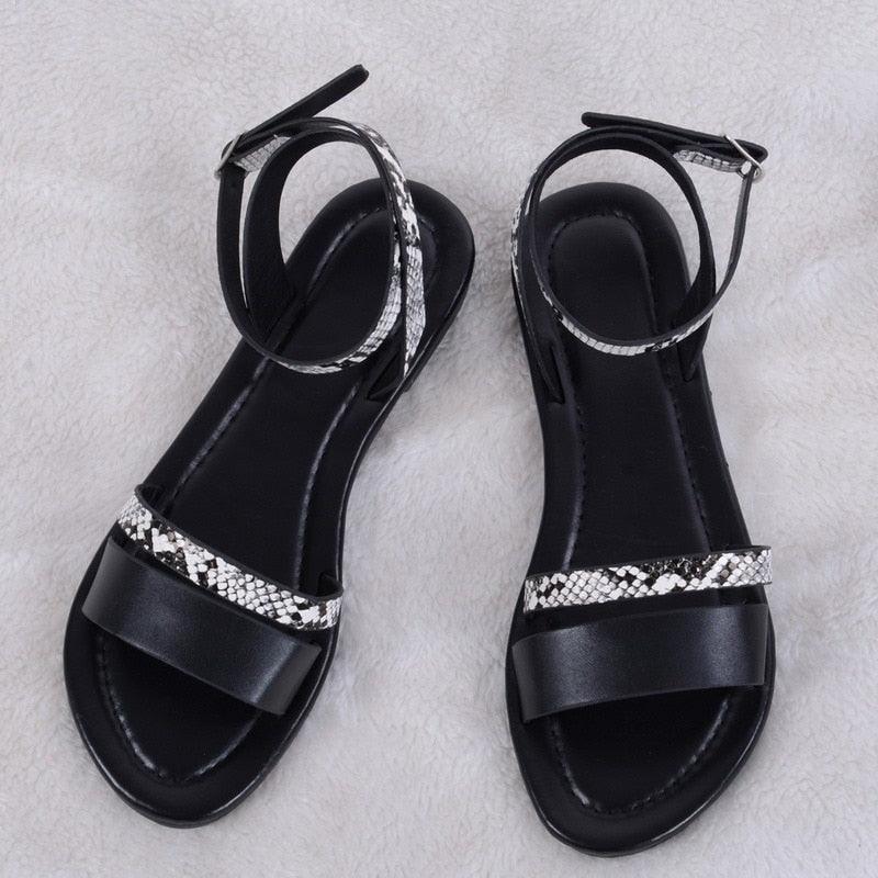 Women Luxury Party Sandals Fashion Summer Casual Black Business Sandals Buckle Straps Beach Shoes Retro Fashion Summer Women Shoes Print Casual Sandals Stevvex