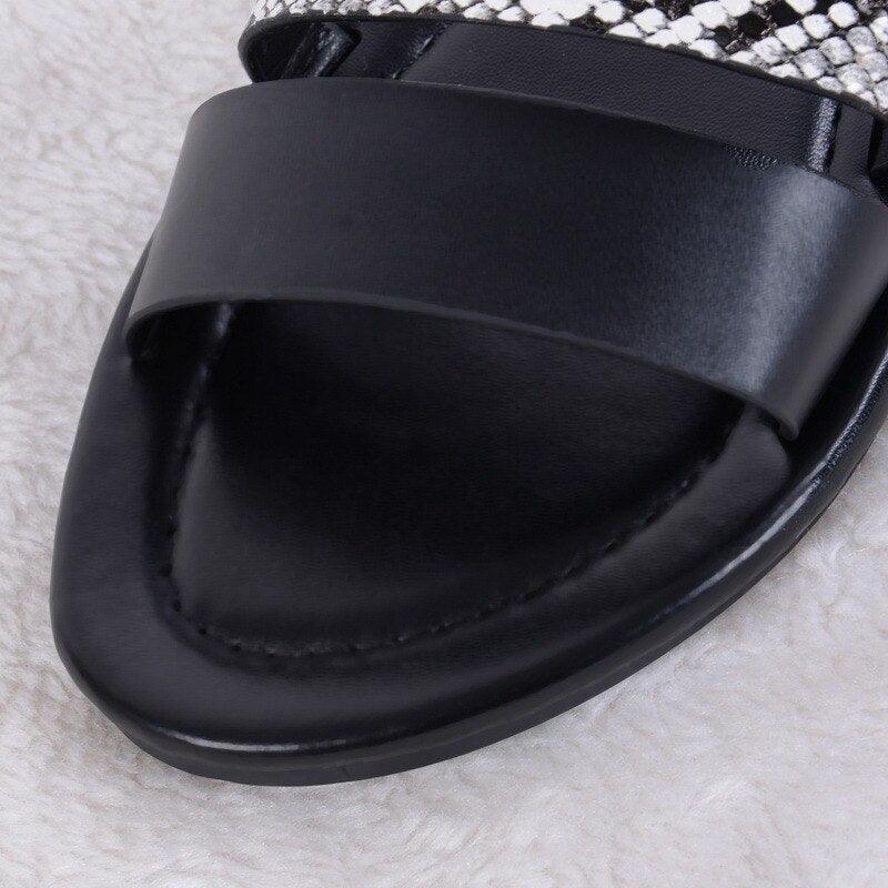 Women Luxury Party Sandals Fashion Summer Casual Black Business Sandals Buckle Straps Beach Shoes Retro Fashion Summer Women Shoes Print Casual Sandals Stevvex