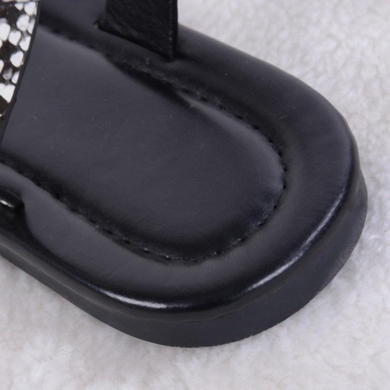 Women Luxury Party Sandals Fashion Summer Casual Black Business Sandals Buckle Straps Beach Shoes Retro Fashion Summer Women Shoes Print Casual Sandals Stevvex