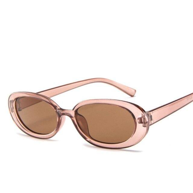 Women Luxury Pink Oval Sunglasses Retro Design Glasses Female Small Eyewear Women Elegant Reader Glasses Ultra Slim Compact Unisex Light Weight Glasses  For Women Stevvex