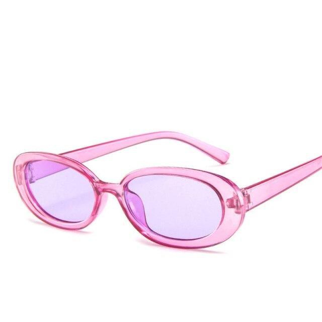 Women Luxury Pink Oval Sunglasses Retro Design Glasses Female Small Eyewear Women Elegant Reader Glasses Ultra Slim Compact Unisex Light Weight Glasses  For Women Stevvex