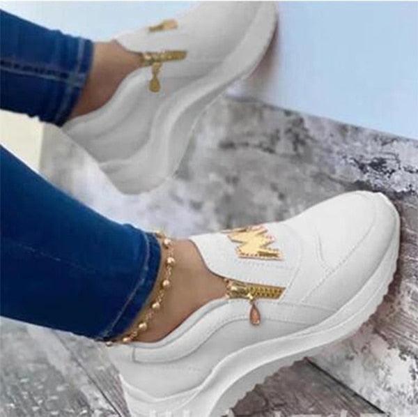 Women Luxury Pink Shoes Thick Bottom Women Vulcanize Sneakers Solid Color Casual Walking Slip On Zipper Casual Outdoor Sport Shoes Spring Summer Womens Sneakers Stevvex