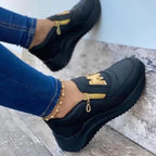 Women Luxury Pink Shoes Thick Bottom Women Vulcanize Sneakers Solid Color Casual Walking Slip On Zipper Casual Outdoor Sport Shoes Spring Summer Womens Sneakers Stevvex