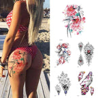 Women Luxury Temporary Stickers Realistic Body Tattoo Flowers Bird Elegant Big Design Stevvex