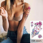 Women Luxury Temporary Stickers Realistic Body Tattoo Flowers Bird Elegant Big Design Stevvex