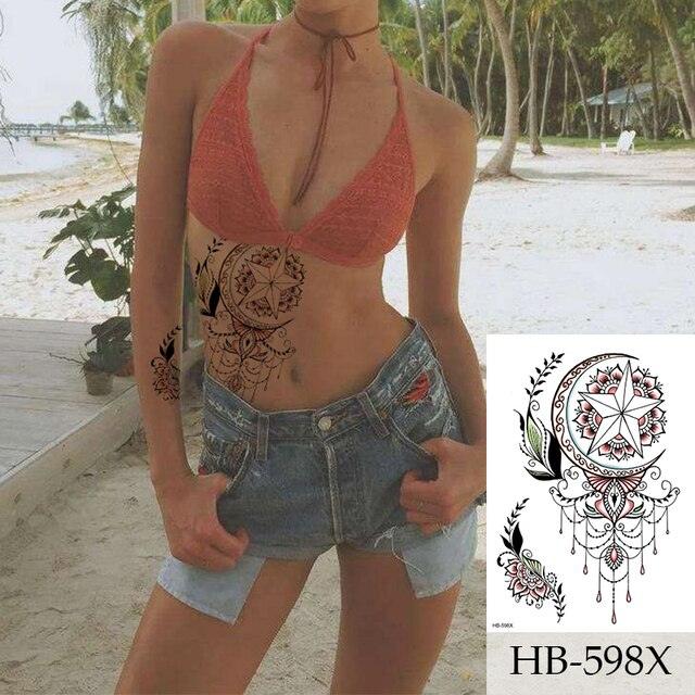 Women Luxury Temporary Stickers Realistic Body Tattoo Flowers Bird Elegant Big Design Stevvex