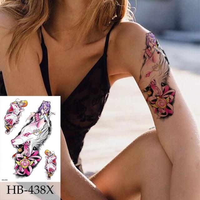 Women Luxury Temporary Stickers Realistic Body Tattoo Flowers Bird Elegant Big Design Stevvex