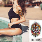 Women Luxury Temporary Stickers Realistic Body Tattoo Flowers Bird Elegant Big Design Stevvex