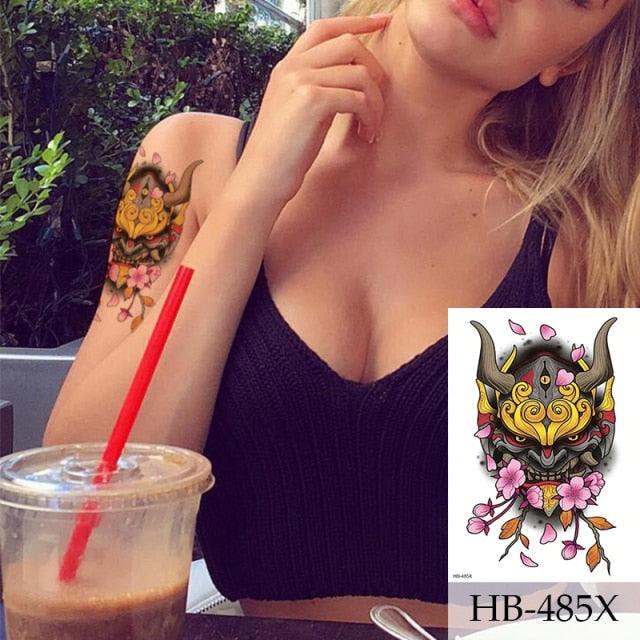 Women Luxury Temporary Stickers Realistic Body Tattoo Flowers Bird Elegant Big Design Stevvex