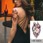 Women Luxury Temporary Stickers Realistic Body Tattoo Flowers Bird Elegant Big Design Stevvex