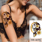 Women Luxury Temporary Stickers Realistic Body Tattoo Flowers Bird Elegant Big Design Stevvex
