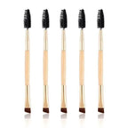 Women Makeup Brush 5Pcs Professional Black Eyebrow Inclined Flat Angled Brush Makeup Tool Wooden Pole Eyeliner Eyeshadow Women Cosmetic