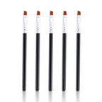 Women Makeup Brush 5Pcs Professional Black Eyebrow Inclined Flat Angled Brush Makeup Tool Wooden Pole Eyeliner Eyeshadow Women Cosmetic