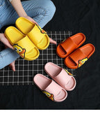 Women Men Slippers Summer Beach Slides Winter Sandals Flip Flops Duck Platform Thick Soled Couples Bathroom Quick Drying EVA Open Toe Soft Slippers Thick Lightweight Slippers