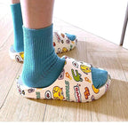 Women Men Summer Slippers Beach Slides Sandals Cartoon Flip Flops Thick Soled Boys Girls Couples Bathroom Shoes Non-Slip Quick Drying Soft Massage Slides Comfortable Lightweight Open Toe Pool Spa Sandals Stevvex
