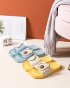Women Men Summer Slippers Casual Sandals Beach Slides Fruits Avocado Flip Flops Non-Slip Soft Sole Bathroom Shoes Open Toe Soft Slippers Non-Slip Soft Shower Spa Bath Pool Gym House Sandals Stevvex