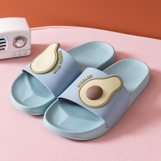Women Men Summer Slippers Casual Sandals Beach Slides Fruits Avocado Flip Flops Non-Slip Soft Sole Bathroom Shoes Open Toe Soft Slippers Non-Slip Soft Shower Spa Bath Pool Gym House Sandals Stevvex
