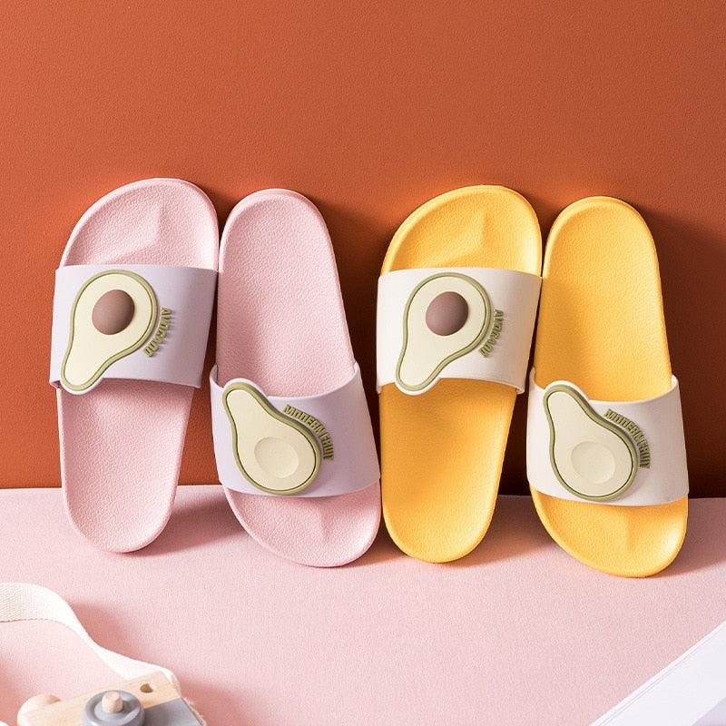 Women Men Summer Slippers Casual Sandals Beach Slides Fruits Avocado Flip Flops Non-Slip Soft Sole Bathroom Shoes Open Toe Soft Slippers Non-Slip Soft Shower Spa Bath Pool Gym House Sandals Stevvex