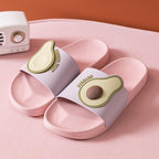 Women Men Summer Slippers Casual Sandals Beach Slides Fruits Avocado Flip Flops Non-Slip Soft Sole Bathroom Shoes Open Toe Soft Slippers Non-Slip Soft Shower Spa Bath Pool Gym House Sandals Stevvex
