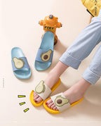 Women Men Summer Slippers Casual Sandals Beach Slides Fruits Avocado Flip Flops Non-Slip Soft Sole Bathroom Shoes Open Toe Soft Slippers Non-Slip Soft Shower Spa Bath Pool Gym House Sandals Stevvex