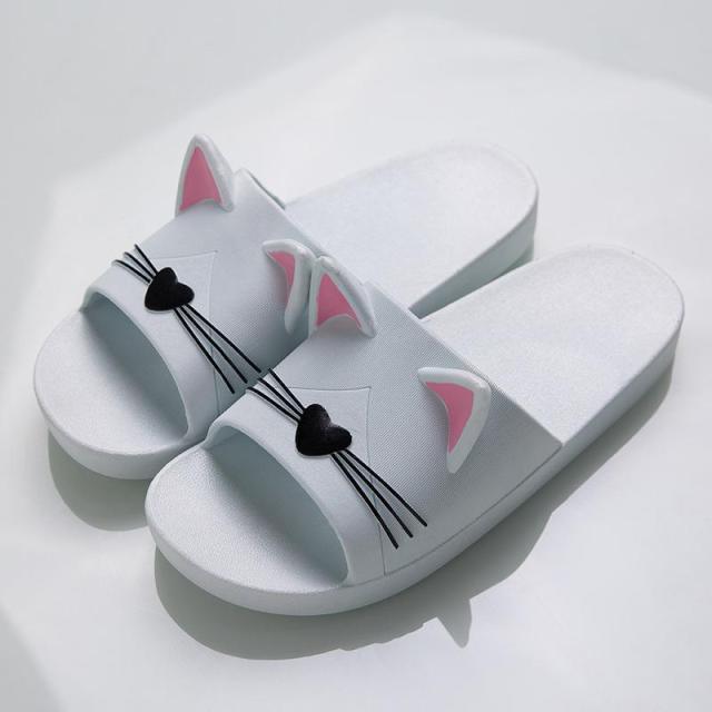 Women Men Summer Slippers Slide Sandals Beach Flip Flops Cats Thick Bottom Couple Boys Girls Comfort Shoes Fashion Outdoor Slides Beach Pool Gym House Slipper Stevvex