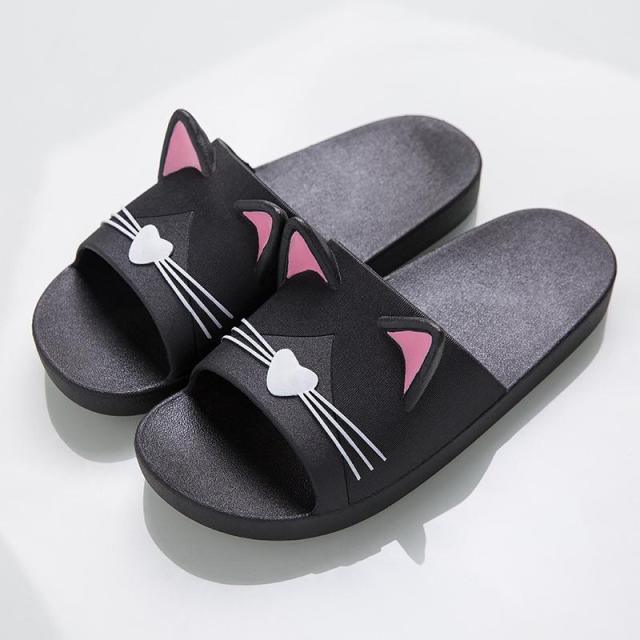 Women Men Summer Slippers Slide Sandals Beach Flip Flops Cats Thick Bottom Couple Boys Girls Comfort Shoes Fashion Outdoor Slides Beach Pool Gym House Slipper Stevvex