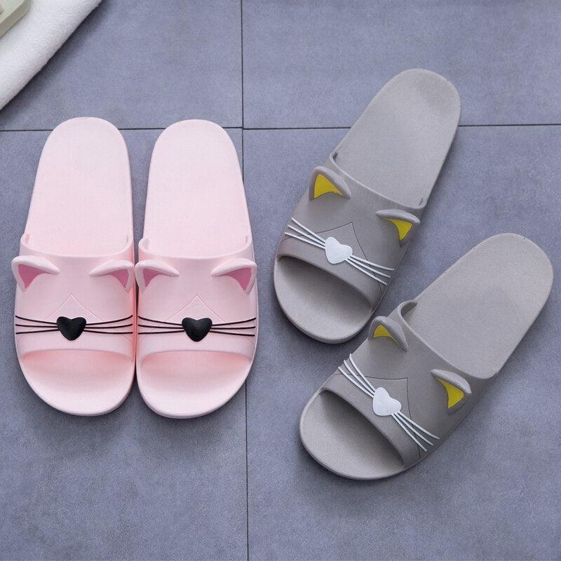 Women Men Summer Slippers Slide Sandals Beach Flip Flops Cats Thick Bottom Couple Boys Girls Comfort Shoes Fashion Outdoor Slides Beach Pool Gym House Slipper Stevvex