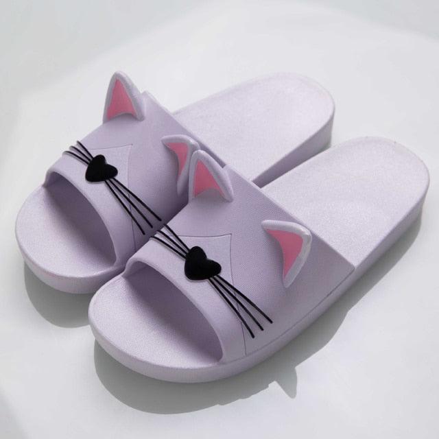 Women Men Summer Slippers Slide Sandals Beach Flip Flops Cats Thick Bottom Couple Boys Girls Comfort Shoes Fashion Outdoor Slides Beach Pool Gym House Slipper Stevvex