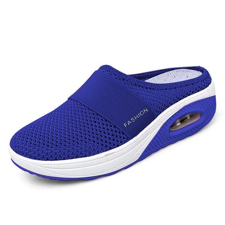 Women Mesh Lightweight Shoes Modern Clogs Female Air Cushion Sandals Thick Bottom Sneakers Air Cushion Slip-On Walking Shoes Breathable Casual Outdoor Walk Sneakers With Arch Support Stevvex