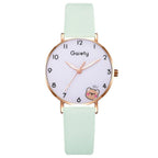 Women New Color Bear Fashion Student Quartz Watch Bracelet Combination Set Kids Girl Wrist Watch Bracelet Leather Rhinestone Luxury Design Simple Dress Women's Watches Stevvex