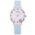 Women New Color Bear Fashion Student Quartz Watch Bracelet Combination Set Kids Girl Wrist Watch Bracelet Leather Rhinestone Luxury Design Simple Dress Women's Watches Stevvex