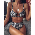 Women New High Waist Bikini Swimsuit Modern Swimwear Female Thong Brazilian Bikini Set Bathing Suit Bather Women's Twist Front High Waisted Bikini Swimsuit Halter Drawstring Tie Side Bottom Two Piece Bathing Suit