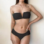 Women New High Waist Bikini Swimsuit Modern Swimwear Female Thong Brazilian Bikini Set Bathing Suit Bather Women's Twist Front High Waisted Bikini Swimsuit Halter Drawstring Tie Side Bottom Two Piece Bathing Suit