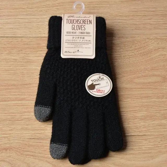Women New Wool Knitted Gloves Winter Warm Thick Touch Screen Gloves Solid Mittens For Women For Winter Gloves Winter Touch Screen Gloves for Women and Men Stevvex