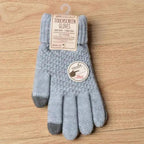 Women New Wool Knitted Gloves Winter Warm Thick Touch Screen Gloves Solid Mittens For Women For Winter Gloves Winter Touch Screen Gloves for Women and Men Stevvex