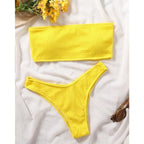 Women One-Shoulder Bikini Swimsuit Women Push Up Swimwear Women's Bathing Suit Comfortable Bikini Ribbed Two Piece Swimsuit Bikini Set Summer Bathing Suit Beach Wear Swimming Suit Stevvex