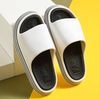 Women Outside Slippers Summer Runway Shoes EVA Soft Thick Sole Non-slip Outdoor Women Slides Pool Beach Open Toe Soft Slippers Thick Lightweight Non-Slip Shower Bath Cloud Slides Pool Gym House Sandals Stevvex