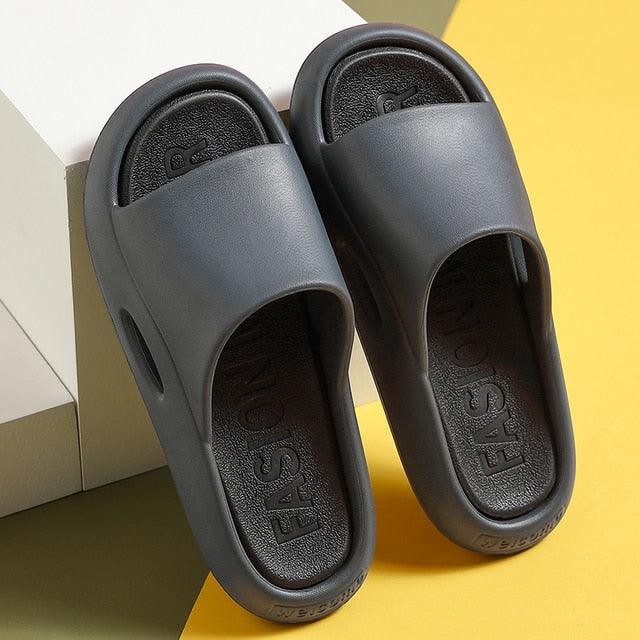 Women Outside Slippers Summer Runway Shoes EVA Soft Thick Sole Non-slip Outdoor Women Slides Pool Beach Open Toe Soft Slippers Thick Lightweight Non-Slip Shower Bath Cloud Slides Pool Gym House Sandals Stevvex