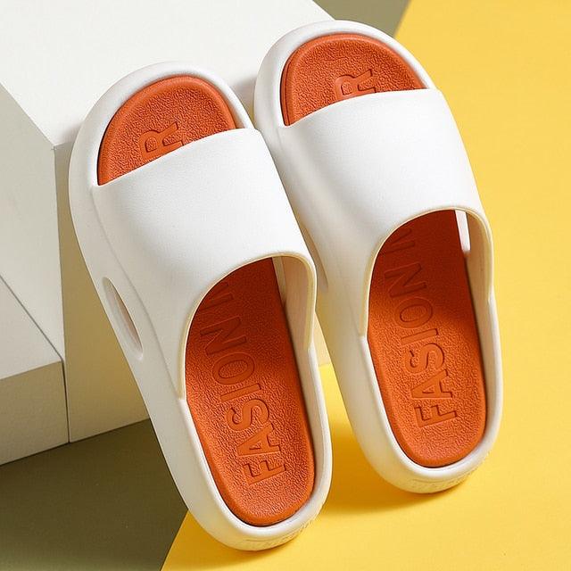 Women Outside Slippers Summer Runway Shoes EVA Soft Thick Sole Non-slip Outdoor Women Slides Pool Beach Open Toe Soft Slippers Thick Lightweight Non-Slip Shower Bath Cloud Slides Pool Gym House Sandals Stevvex