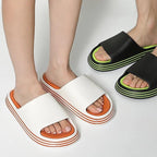Women Outside Slippers Summer Runway Shoes EVA Soft Thick Sole Non-slip Outdoor Women Slides Pool Beach Open Toe Soft Slippers Thick Lightweight Non-Slip Shower Bath Cloud Slides Pool Gym House Sandals Stevvex