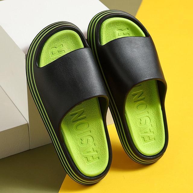 Women Outside Slippers Summer Runway Shoes EVA Soft Thick Sole Non-slip Outdoor Women Slides Pool Beach Open Toe Soft Slippers Thick Lightweight Non-Slip Shower Bath Cloud Slides Pool Gym House Sandals Stevvex