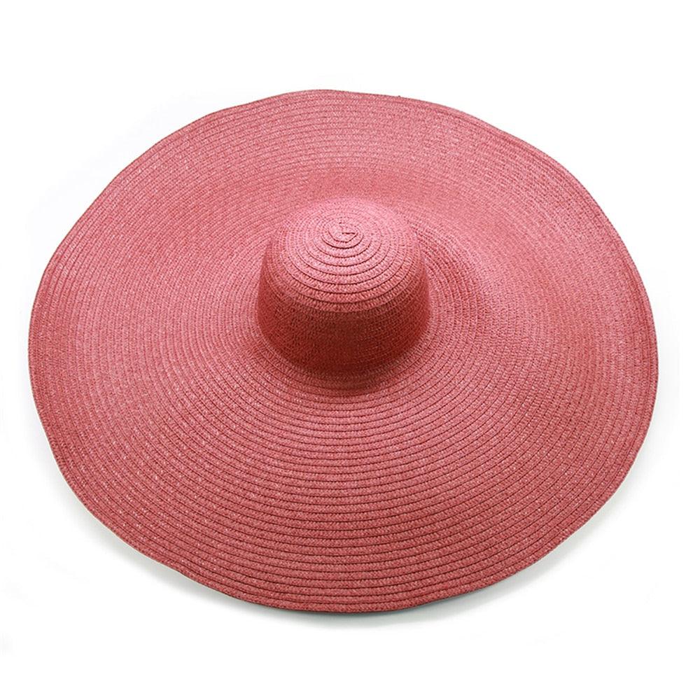 Women Oversized Foldable Summer Large Wide Hat Beach Straw Hat Cute Sun Cap Retro Foldable Handmade Big Hats Ladies UV Protection Hat Vintage Summer Sun Beach Hats Stevvex