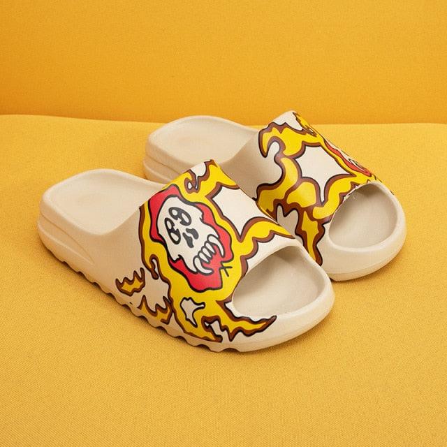 Women Platform Flat Slippers Outdoor Flip Flops Summer Beach Fashion Indoor Slippers Unisex Men Non-slip Slides Thick Sole Home House Cloud Cushion Sandals For Indoor And Outdoor Stevvex