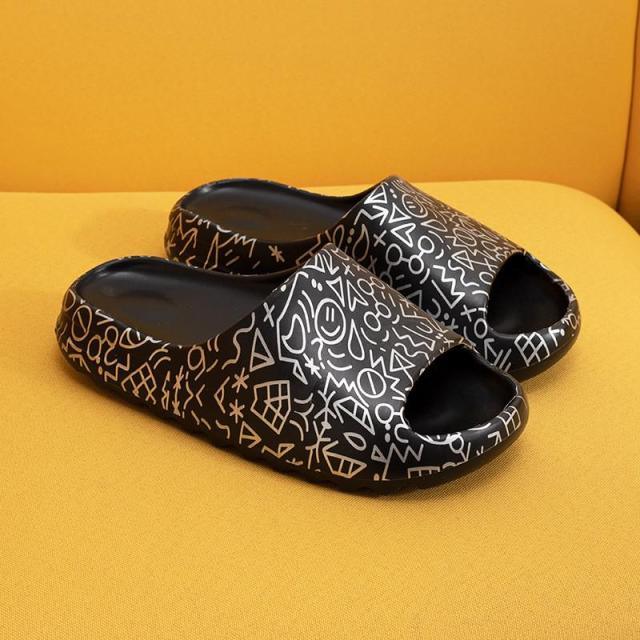 Women Platform Flat Slippers Outdoor Flip Flops Summer Beach Fashion Indoor Slippers Unisex Men Non-slip Slides Thick Sole Home House Cloud Cushion Sandals For Indoor And Outdoor Stevvex